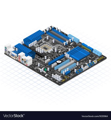 Isometric Motherboard Royalty Free Vector Image