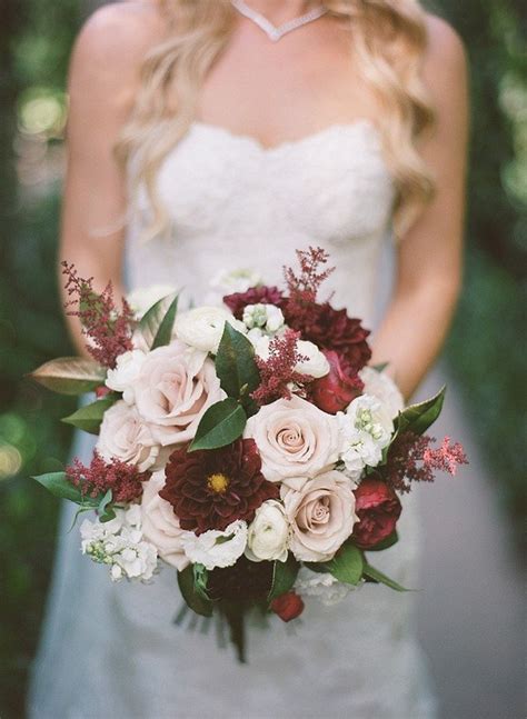 Pink and red blooming rose. Trending-15 Gorgeous Burgundy and Blush Wedding Bouquet ...