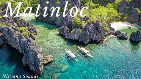 Matinloc Island Philippines K High Def Panoramic Views Fly Over El
