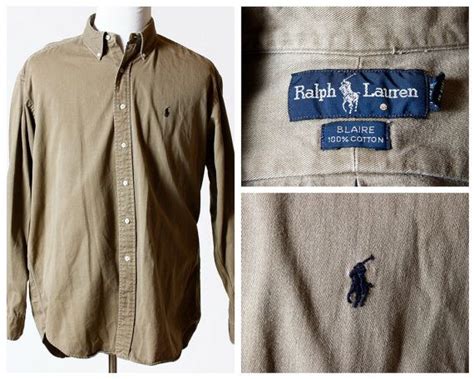 Men S Polo Shirt 90s Retro Vintage Ralph Lauren XL Etsy Long Sleeve