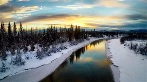 Winter Sunset Chena River Fairbanks Alaska Pics