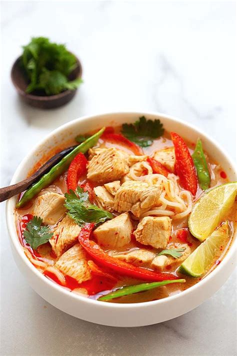 They'll be slightly chewy and not too soft. Thai Chicken Noodle Soup - Rasa Malaysia | Tasty pasta ...