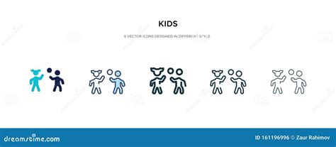 het pictogram van kinderen in de verschillende illustratie van de stijlvector twee gekleurde en
