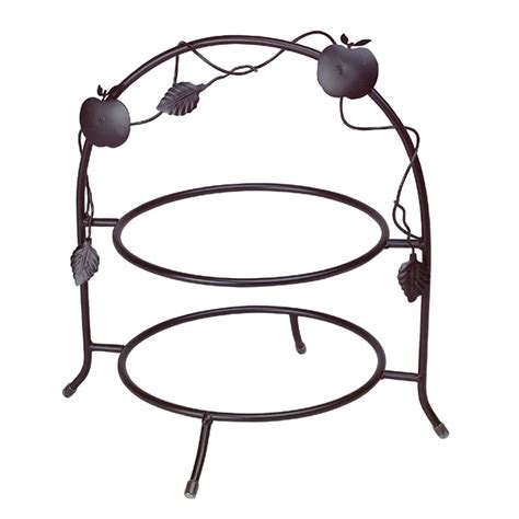 The open, breathable shelving gives plants plenty of room to stretch out and wrought iron is a perfect accompaniment to any type of decor. Plate Holder Black Wrought Iron Apple 13" x 15"