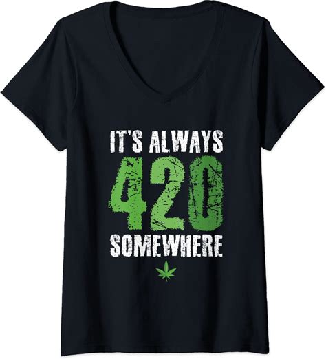 Womens Its Always 420 Somewhere Funny Weed T For