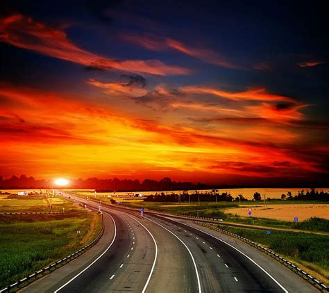 720p Free Download Lonely Sunset Road Alone Bonito Evening