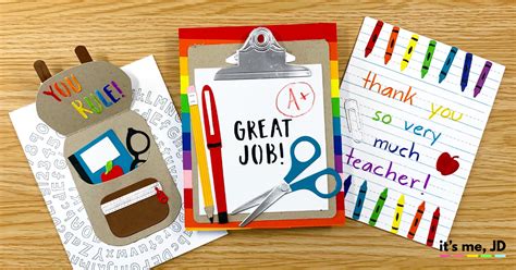 Diy Cards For Teachers Easy Handmade Teacher Card Ideas