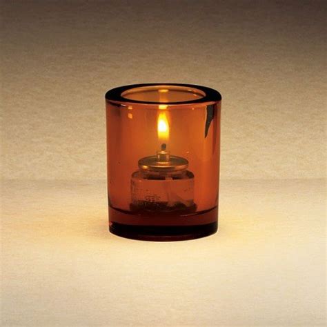 Sterno 80172 3 1 4 Amber Mini Bubbles Liquid Candle Holder