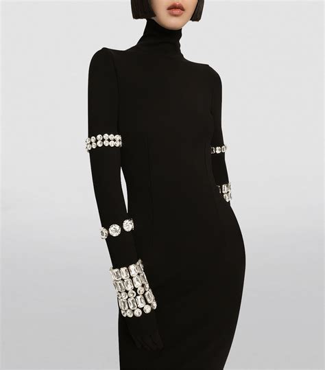 Womens Dolce And Gabbana Multi Kim Dolceandgabbana Rhinestone Midi Dress