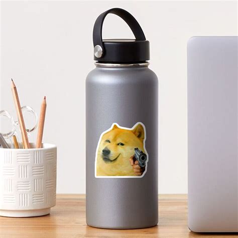 Cheems Doge Gun Sticker For Sale By Redakhatib Redbubble