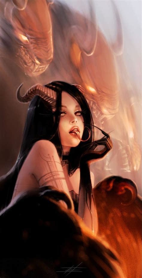 Hātana the Unholy Enchantress Fantasy demon Female demons Dark