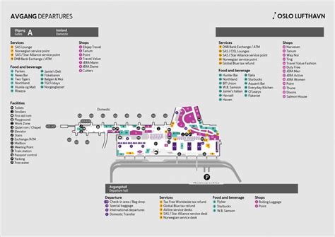 Oslo Airport Terminal Map Tourist Map Of English