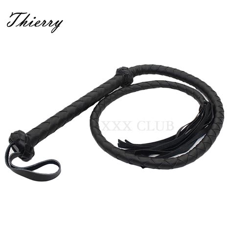 Thierry Fetish Pu Leather Long Whip For Couples Flirting Slave Spanking
