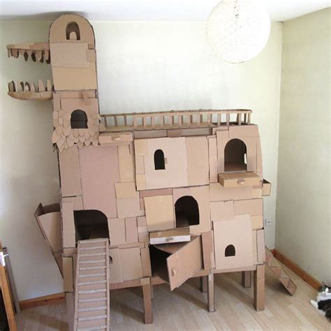 Man Builds A Dragon Shaped Cardboard Fort For His Beloved Cat Cardboard