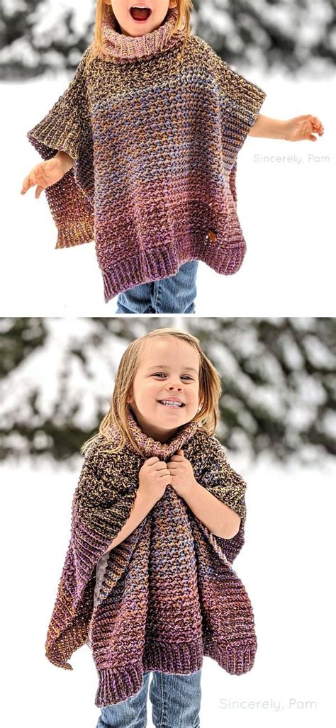 Stunning Crocheted Ponchos For Girls Crochet Poncho Free Pattern