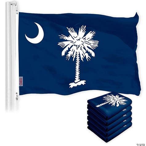 G128 South Carolina Sc State Flag 3x5ft 5 Pack 150d Printed Polyester