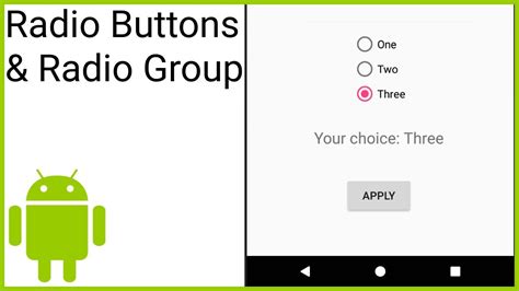 Android Tutorial Radio Buttons In Android Using Android Studio Youtube