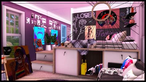 The Sims 4 Speed Build Tumblr Aesthetic Inspired Dorm Room Youtube