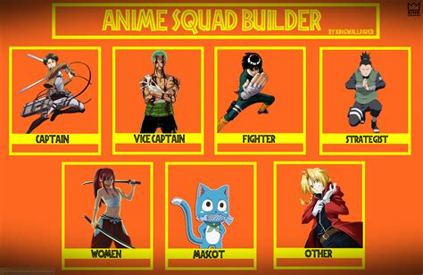 Anime Squad Builder Squad 1 By Kingwallpaper On Deviantart