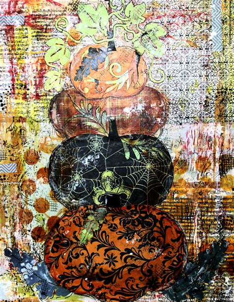 Love These Pumpkins This Was So Much Fun To Do Art Journal Mixed
