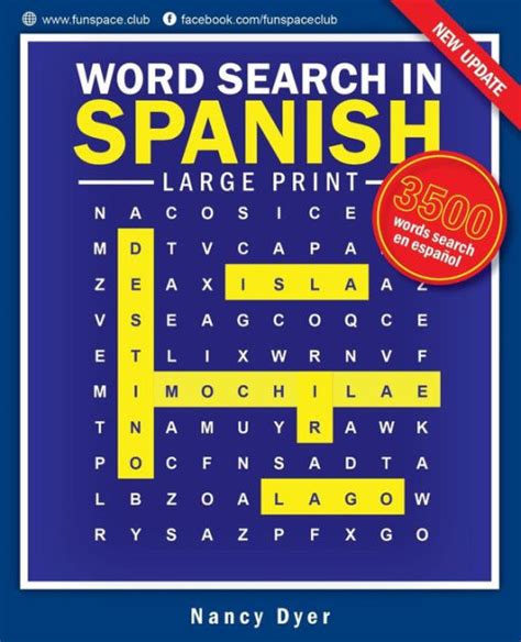 Word Search In Spanish Large Print Word Search En Español Spanish