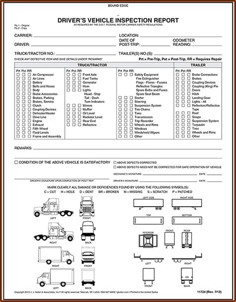 Printable Vehicle Damage Inspection Form