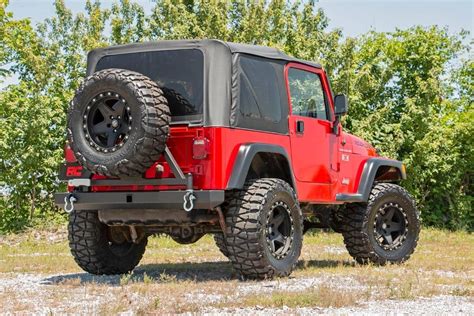 Classic Full Width Black Rear Bumper With Tire Carrier For 87 06 Jeep