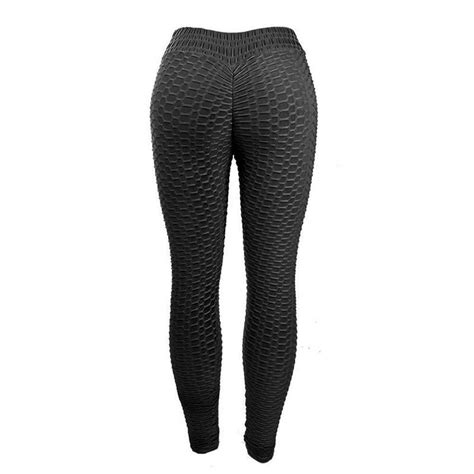 Women Solid Color Stretch Seamless Yoga Pants Black Shopee Malaysia