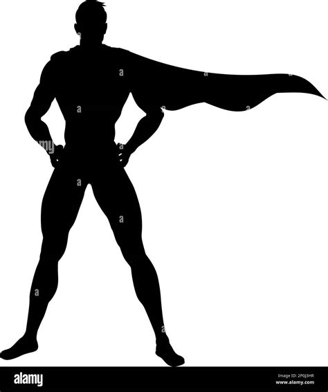 Super Hero Silhouette Superhero Comic Book Man Stock Vector Image And Art