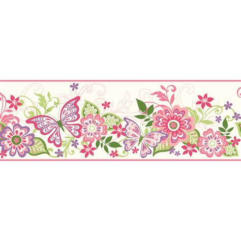Borders By Chesapeake Kendra Butterflies Blooms Trail 15 X 8 Floral