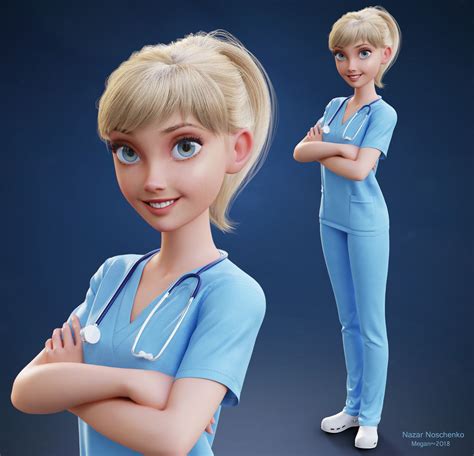 artstation nurse megan nazar noschenko character design nurse cartoon cartoon character