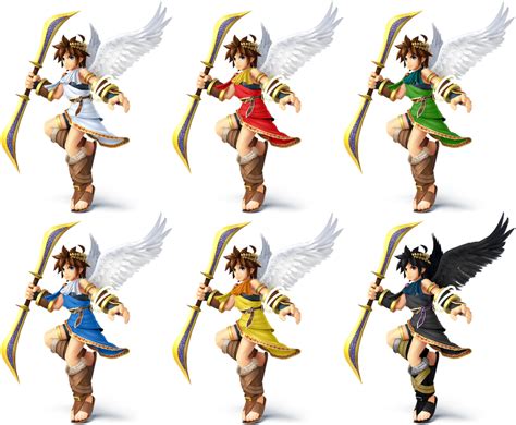 Pit Ssb4 Recolors By Shadowgarion On Deviantart