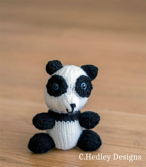 Mini Knitted Plush Panda Bear Toy Baby Shower Stuffed Etsy