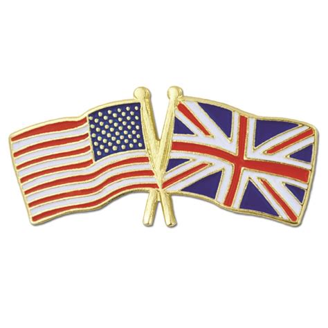 Pinmarts Usa And Uk United Kingdom Crossed Friendship Flag Enamel