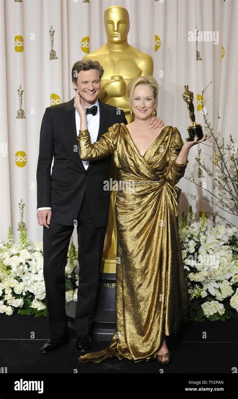 Meryl Streep Poses With Colin Firth After Winning An Oscar For Best