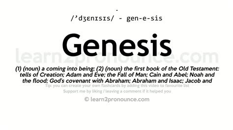 Pronunciation Of Genesis Definition Of Genesis YouTube