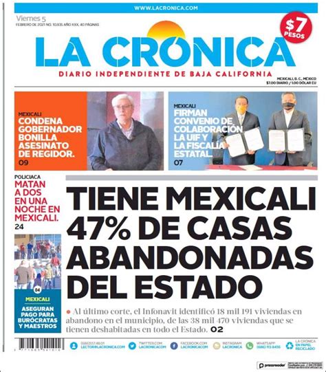 Periódico La Crónica De Baja California México Periódicos De México