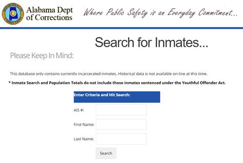 Alabama Inmate Search Al Department Of Corrections Doc