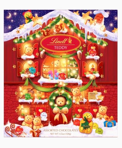 lindt holiday teddy bear assorted chocolate candy advent calendar 1 box 4 5 oz city market