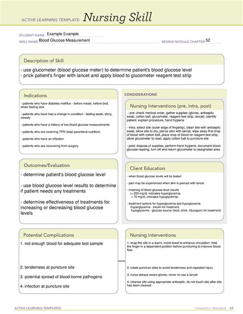 Active Learning Template Nursing Skill Form Active Learning Templates