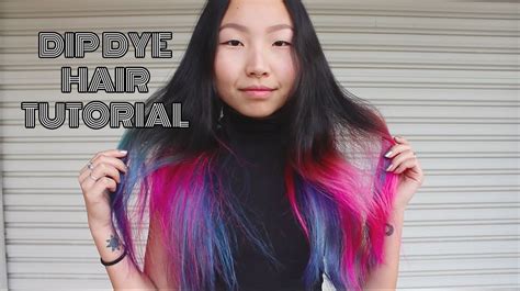 Rainbow Nebula Dip Dye Hair Tutorial Pink Purple Blue Youtube