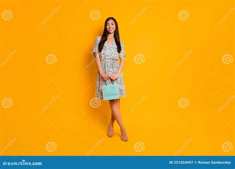 Foto De Cuerpo Completo De Una Joven Dama De Buen Aspecto Con Ropa Elegante Aislada En Color