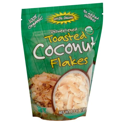 Lets Do Organic Unsweetened Toasted Coconut Flakes 53 Oz
