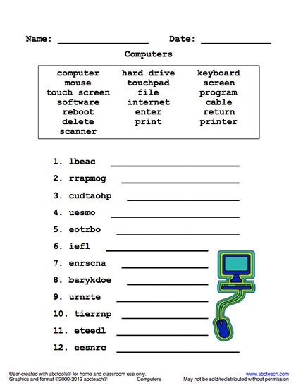 Printable Unscramble Words With Answers Words Print