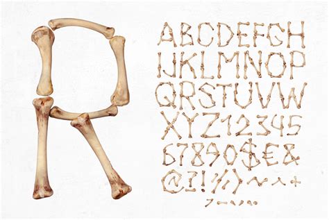 Bones Font Opentype Alphabet