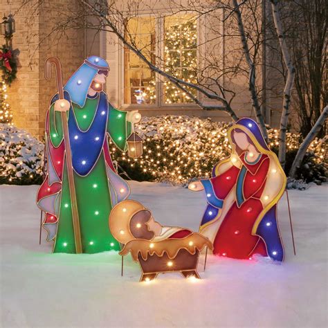 Holiday Time Light Up Led Nativity Set Of 3 Holiday