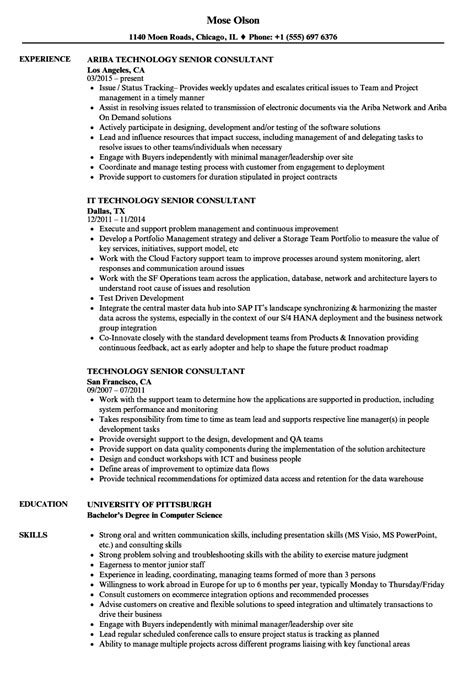 10 sample consultant resume templates free premium. Technology Senior Consultant Resume Samples | Velvet Jobs