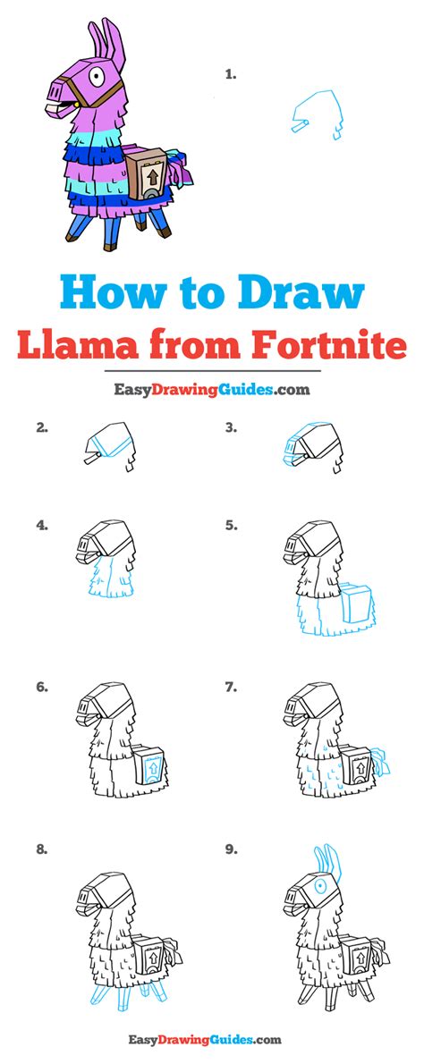 How to draw fortnite characters. How to Draw Llama from Fortnite - Really Easy Drawing ...