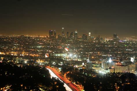 Downtown Los Angeles At Night From Above The Hollywood Bow Flickr