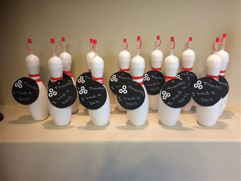 Boys Bowling Party Favor Bowling Pin Water Bottles Filled With Gum